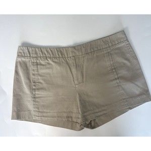 Gap Womens Sz 8 Casual Cotton Twill Short Chino Shorts Pockets Flat Front Tan